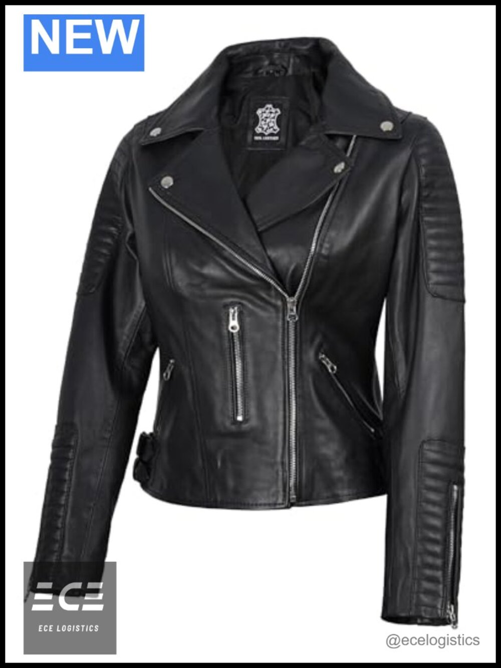 Lambskin Leather Jacket Asymmetrical Zip Quilted Moto Women's